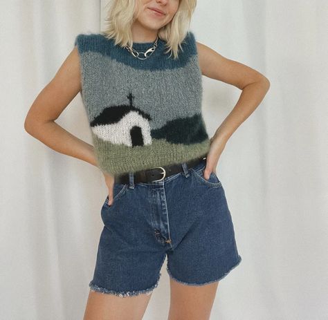 Knitting Pattern 'honey Church Vest' Intermediate Intarsia Knitting Pattern - Etsy Intermediate Knitting Patterns, Intarsia Knitting, Wool And The Gang, Add Sleeves, Knit In The Round, Vest Pattern, Diy Couture, Mode Inspo, Stockinette Stitch