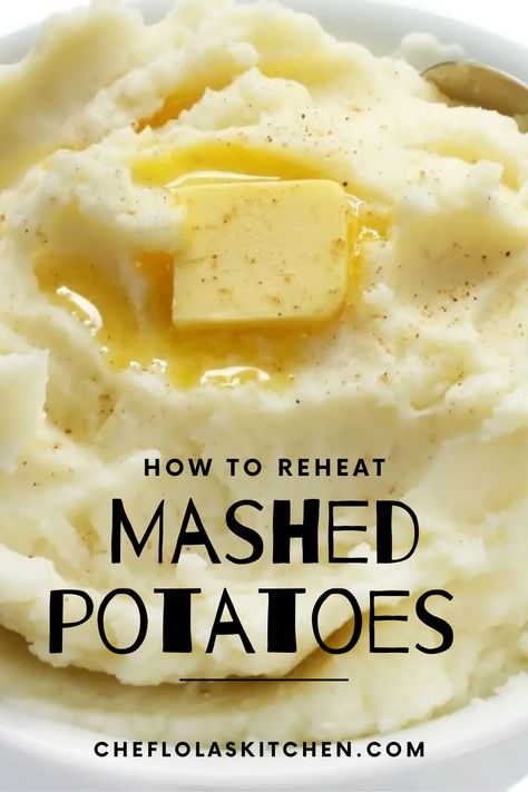 This picture displays a bowl of reheated mashed potatoes How To Freeze Homemade Mashed Potatoes, Best Way To Reheat Mashed Potatoes, How To Reheat Mashed Potatoes, Reheating Mashed Potatoes In Crock Pot, Reheat Mashed Potatoes In Oven, Reheat Mashed Potatoes In Crockpot, How To Keep Mashed Potatoes Warm, Repurpose Mashed Potatoes, Reuse Mashed Potatoes