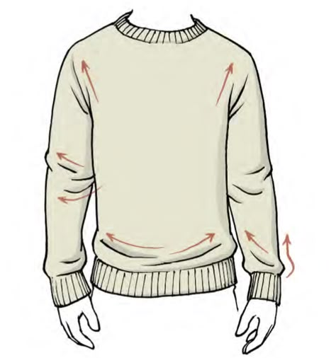 Belongs to Mark Crilley from Mastering Manga 1 Crewneck Drawing Reference, Sweater Drawing Reference Male, Wrinkled Clothes Drawing, Sweater Folds Reference, Sweater Reference Male, Wrinkles On Clothes Drawing, Drawing Clothes Reference, Mark Crilley, Reference Clothes