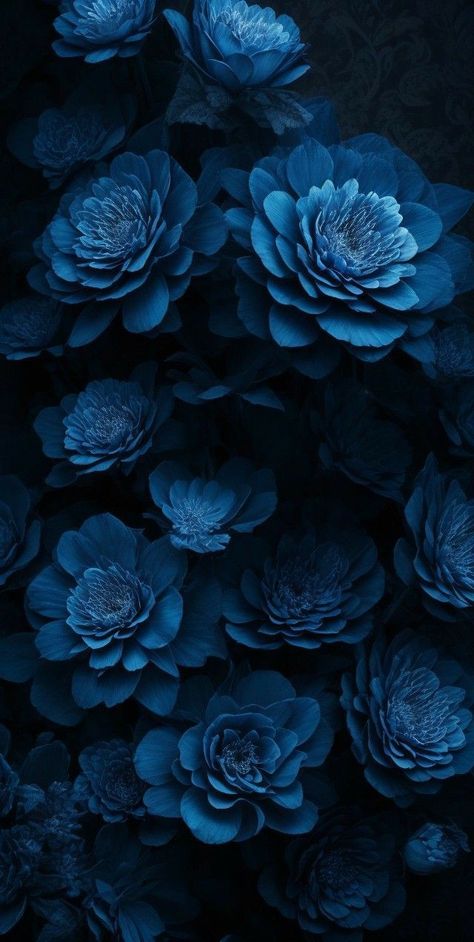 Navy Blue Flowers Aesthetic, Blue Flowers Wallpaper Iphone, Blue Flower Wallpaper Iphone, Blue And Black Aesthetic Wallpaper, Blue Wallpaper Flower, Aesthetic Dark Blue Wallpaper, Blue Flower Wallpaper Aesthetic, Dark Blue Aesthetic Wallpaper, Blue Flowers Background