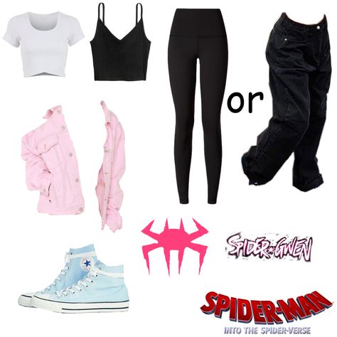 Spider Verse Outfit Ideas, Spiderverse Into The Spiderverse, Gwen Stacy Into The Spiderverse Outfit, Gwen Stacy Outfits Across The Spiderverse, Spider Gwen Outfit Aesthetic, Spider Verse Outfit, Spiderverse Outfit Ideas, Spider Woman Outfit, Spider Gwen Outfit Ideas