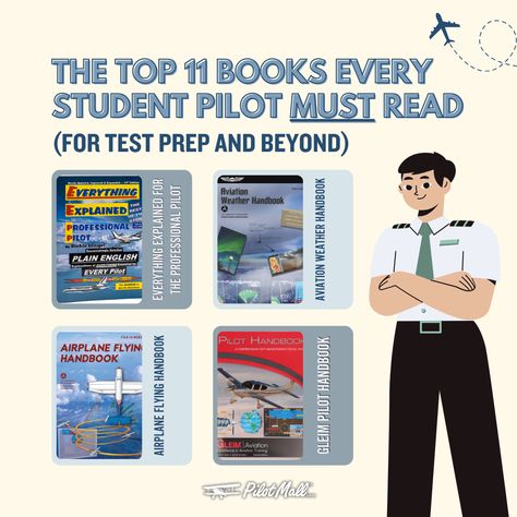 Need to speed up your flight training? Peek at our 'Top 11 Must-Read Books Every Student Pilot Should Own'. Uncover the books that will help you ace your next FAA Knowledge Test.   #StudentPilot #AviationBooks #FlightTraining #Aviation #Pilots Student Pilot Training, Pilot Student, Pilot Lessons, Quotes Aviation, Pilots Quotes Aviation, Pilot Career, Pilot Quotes, Aviation Education, Flight School