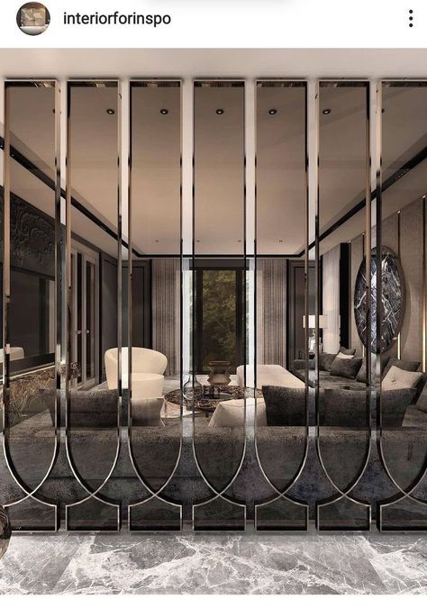 Jali Partion Design, Partion Wall Design, Classic Partition Design, Mirror Partition Design, Partion Design Interiors, Art Deco Partition, Modern Home Aesthetic, Jali Design, Wall Partition Design