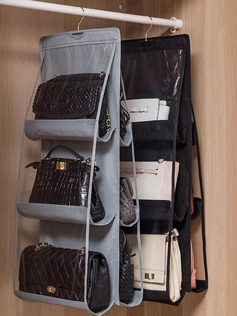 Closet Organizers & Garment Racks, Organiser Son Dressing, Rolling Rack, Organized Closet, Desain Pantry, Purse Storage, Closet Organizing Systems, Handbag Storage, Beg Tangan