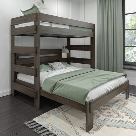 Decker Beds, Farmhouse Bunk Beds, L Shaped Bunk Beds, Queen Bunk Beds, White Bunk Beds, Modern Farmhouse Design, Kids Bunk Beds, Shared Room, Wood Bed Frame