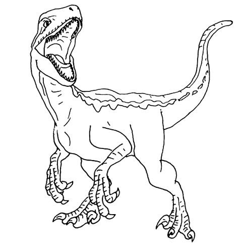 Blue - Jurassic World Coloring Page Blue Jurassic World, Raptor Dinosaur, Train Coloring Pages, Images Emoji, Lego Jurassic World, Dinosaur Drawing, Prehistoric World, Jurassic World Dinosaurs, Dinosaur Coloring Pages