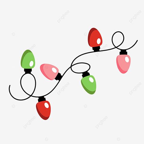 Red And Green Christmas Lights, Christmas Present Drawing, Christmas Lights Drawing, Christmas Present Vector, Christmas Lights Clipart, Green Christmas Lights, Christmas Open House, Lantern Christmas, Red And Green Christmas