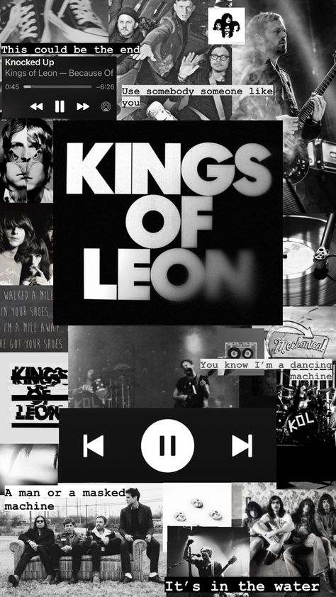 black & white Kings Of Leon Aesthetic, Kings Of Leon Poster, Leon Wallpaper, Black And White Picture Wall, Kings Of Leon, Batman Wallpaper, Musica Rock, Music Taste, Time Life