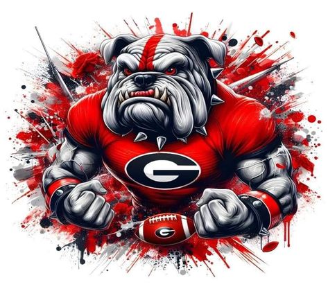 Georgia Bulldog Mascot, Bulldog Wallpaper, Bulldog Drawing, Uga Football, Bulldog Tattoo, Georgia Dawgs, Ga Bulldogs, Georgia Bulldogs Football, Bulldog Mascot