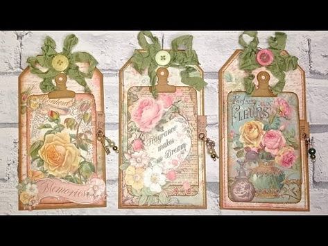 Fold Out Journal Tags with Hidden Pockets - YouTube Scrapbook Tags, Diy Journals, 2023 Ideas, Doilies Crafts, Journal Tags, 2024 Ideas, Scrapbook Videos, Craft Packaging, Scrapbook Tag