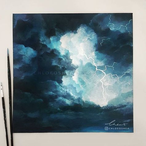 I'm really loving acrylic paint and Wet season is pretty much here, so it inspired me to do another stormy painting. More Art Et Illustration, Art And Illustration, Astronomer, Pablo Picasso, Pretty Much, Painting Projects, Art Paint, Acrylic Art, 그림 그리기