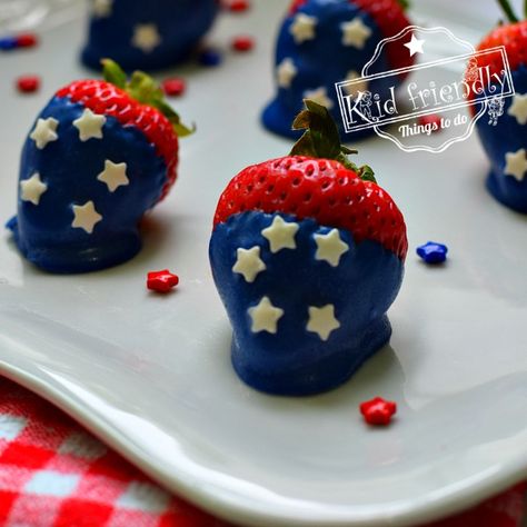 Over 35 Patriotic Themed Party Ideas, DIY Decorations, Crafts, Fun Foods and Recipes Memorial Day Desserts, Rainbow Desserts, Strawberry Treats, Cola Cake, Patriotic Food, Kids Things To Do, Fourth Of July Food, Chocolate Drip, Patriotic Crafts