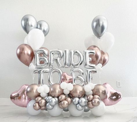 Bridal Balloons, Bachelorette Balloons, Party Balloons Diy, Bride To Be Balloons, Wedding Car Decorations, Bridal Shower Balloons, Balloon Display, Bridal Bachelorette Party, Diy Balloon Decorations