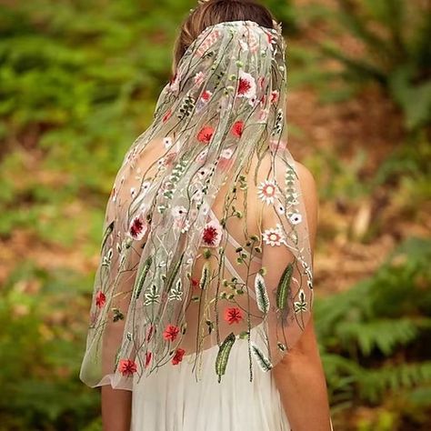 Elbow Veil, Wedding Cathedral, Cheap Wedding Veil, Unique Wedding Veils, Boho Wedding Veil, Floral Veil, Embroidery Tulle, Flower Veil, Bridal Bolero