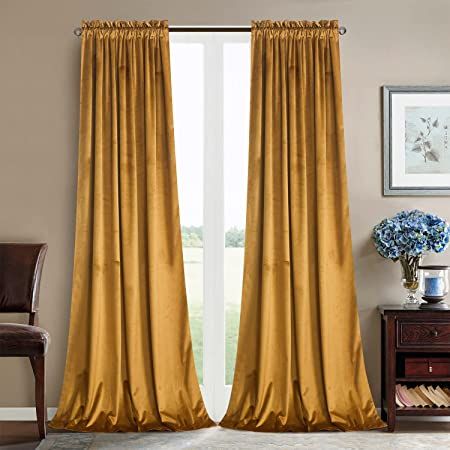 Amazon.com: Roslynwood Home Velvet Orange Curtain 96 inch - Heavy Duty Curtains Energy Efficient Room Darkening Rod Pocket Drapes Window Covering Set for Home Theatre/Living Room, 52Wx96L Orange/2 Panels : Home & Kitchen Black Window Treatments, Insulated Window Treatments, Orange Curtains, Long Living Room, Drapes For Living Room, Curtains For Bedroom, Black Room, Insulated Curtains, Thermal Curtains