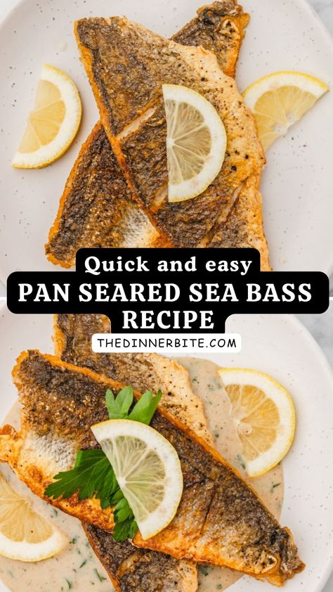 Black Sea Bass Recipes Pan Seared, Easy Sea Bass Recipes, Pan Seared Sea Bass Recipes, Seared Sea Bass Recipes, Sea Bass Recipes Pan Seared, Black Sea Bass Recipe, Sea Bass Fillet Recipes, Pan Seared Sea Bass, Cooking Sea Bass