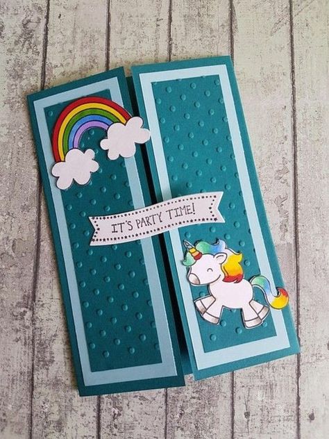 DIY Beautiful Handmade tri-fold card design with hot air balloon for boy/Popup birthdaycard design Rainbow Cards, Embossed Background, Unicorn Birthday Cards, Unicorn Card, Gatefold Cards, Creative Invitations, Rainbow Card, Bday Cards, Butterfly Images