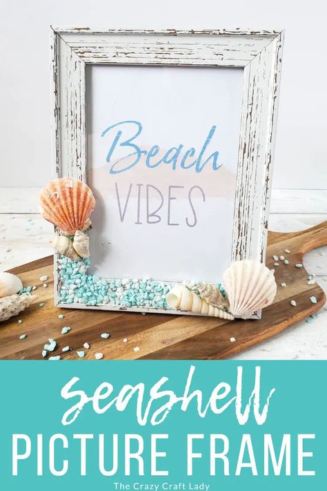 Seashell Picture Frame Crafts With Seashells, Baby Shower Charades, Coastal Picture Frame, Seashell Picture Frame, Diy Adult Crafts, Beach Picture Frames, Seashell Picture Frames, Breaker Rock Beach, Beach Crafts Diy