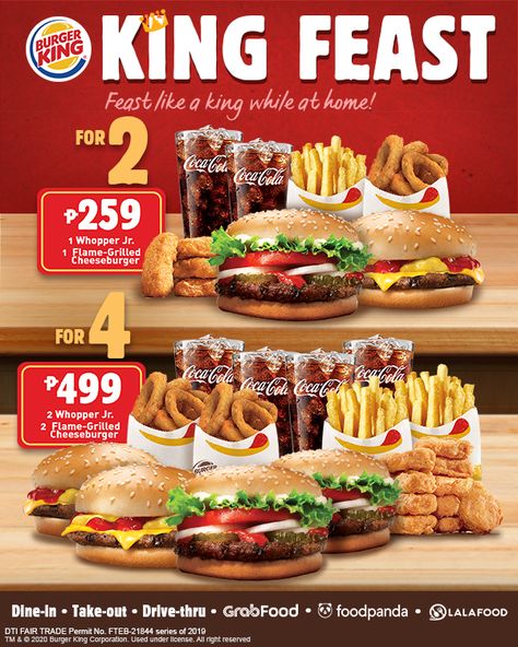 Burger King's KING FEAST MEAL PROMO until December 2020 Burger King Design, Food Poster Ideas, Food Post Design, Japanese Food Menu, Burger Ads, Texas Chicken, Burger Branding, Burger Specials, Food Creatives