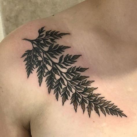 Collar Bone Tattoo Designs, Tattoos Collar Bone, Shoulder Cap Tattoo, Masculine Tattoos, Tattoo Unique, Fern Tattoo, Autumn Tattoo, Bone Tattoo, Dinosaur Tattoos