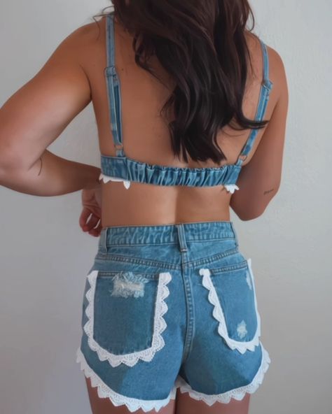 SO many new arrivals are live ❤️‍🔥 shop online at junesgonewest.com or tap pic to shop this cute Dallas Denim Set 🌵 Fun Shorts, Lace Denim Shorts, Denim Set, Live Shop, Concert Festival, Summer Skincare, Country Concert, Jeans Diy, Denim And Lace