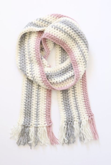 Crochet Scarf Lengthwise Pattern, Crochet Stripe Scarf, Crocheted Scarfs, Daisy Farm Crafts, Daisy Farm, Crochet Scarf Patterns, Crocheted Scarves, Roving Yarn, Crocheted Scarf