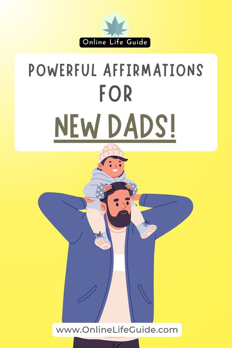 Congrats on becoming a father! This affirmations for dads are designed to help you go through the new aspects and challenges of being a father so you can balance your work and family life while being a great dad! Affirmations For Fathers, New Parent Affirmations, Affirmations For Dads, Encouragement Notes, Being A Father, Expectant Father, Pregnancy Affirmations, Birth Affirmations, First Time Dad