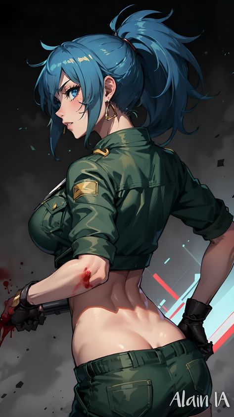 Black Lagoon Anime, Snk King Of Fighters, Street Fighters, Metal Slug, Cross Wallpaper, Beauty Art Drawings, King Of Fighters, Girl Sketch, Cool Anime Pictures