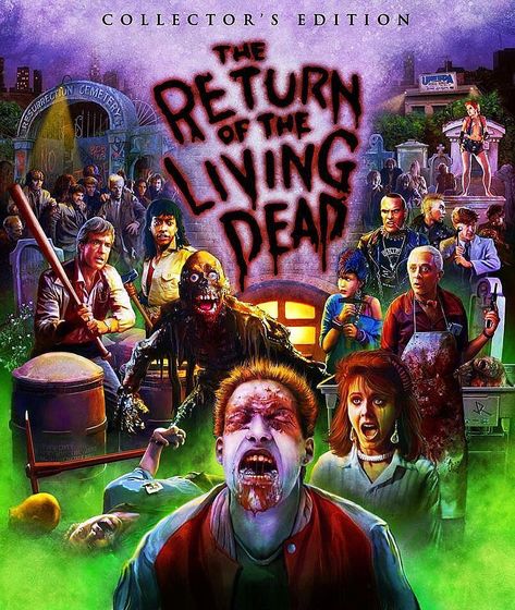 Patrick Mills on Instagram: “Continuing #31DaysOfHorror with an all time zombie great, Dan O'Bannon's gory, Horror/Comedy: Return of the Living Dead (1985) featuring…” Return Of The Living Dead, Ash Vs Evil Dead, The Evil Dead, I Love Horror, Army Of Darkness, Horror Fanatic, Horror Vintage, Movie Artwork, 80s Horror