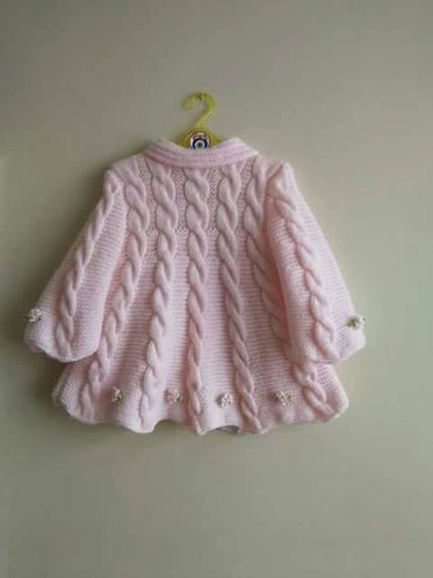 Shrug Knitting Pattern, Diy Cardigan, Poncho Knitting Patterns, Knit Baby Sweaters, Baby Cardigan Knitting Pattern, Knitted Baby Clothes, Baby Coat, Patterned Cardigans