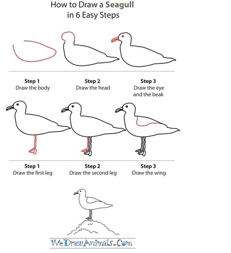 How to draw a seagull How To Paint A Seagull, How To Draw A Seagull, Seagull Drawing, Seagull Illustration, Eine Rose, Sea Gulls, Free Motion Embroidery, Bird Drawings, Lino Print