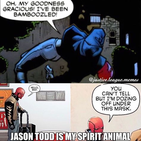 Oh gosh I love Jason Todd. Dc Funny, Marvel Fandom, Batfamily Funny, Red Hood Jason Todd, Wayne Family, The Bat Man, Bat Boys, Batman Funny, My Spirit Animal