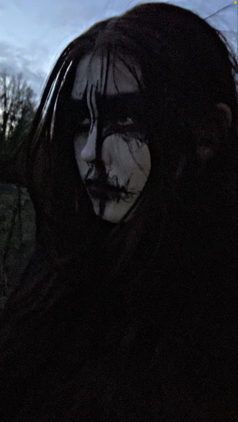 #corpsepaint #dsbm #blackmetal #metalhead #metal #metalheadgirl Dsbm Corpse Paint, Corpse Makeup Black Metal, Metal Head Makeup, Black Metal Makeup, Black Metal Corpse Paint, Metalhead Makeup, Black Metal Fashion, Metalhead Fashion, Trad Goth Makeup