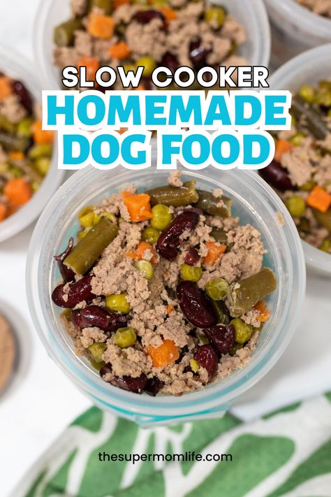 Homemade Dog Food Slow Cooker, Homemade Cat Food Crockpot, Homemade Crockpot Dog Food Recipes, Easy Slow Cooker Dog Food, Making Dog Food Homemade Crockpot, Frozen Chicken, Homemade Dog Food, Homemade Dog, Ground Turkey