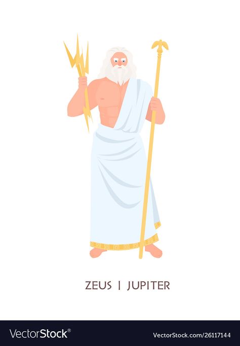 Zeus Illustration, Zeus Jupiter, Mythological Characters, Greek And Roman Mythology, Greek Mythology Art, Roman Mythology, Kawaii Doodles, Mythology Art, Greek Gods