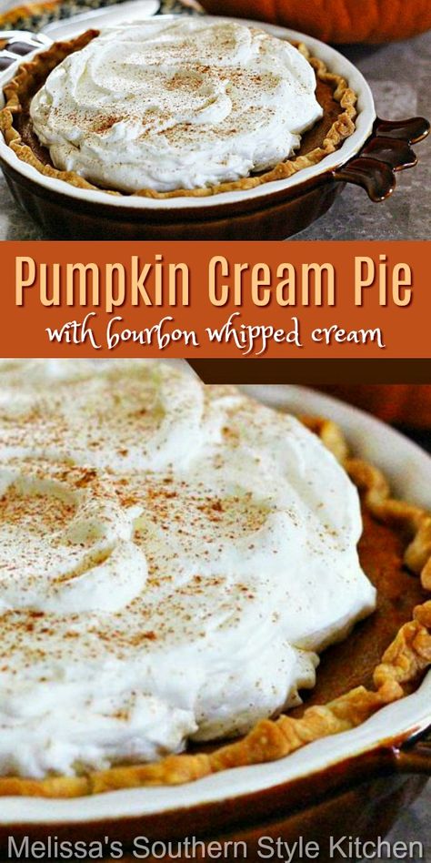 Homestyle Meals, Bourbon Whipped Cream, Pumpkin Cream Pie, Dessert Pies, Cake Mug, Best Pie, Kentucky Bourbon, Food Projects, Best Pumpkin