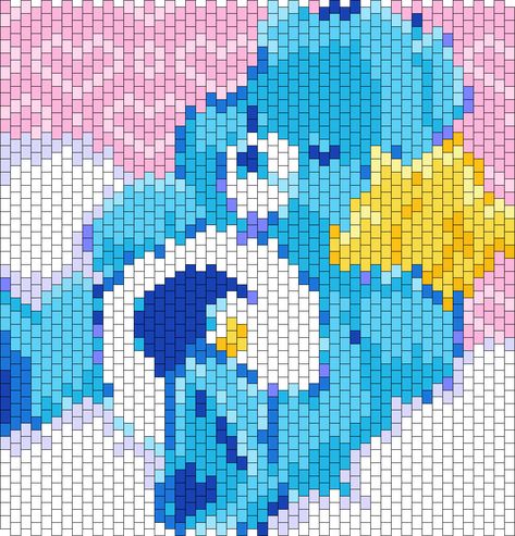 Bedtime Bear Tapastry Pony Bead Patterns | Characters Kandi Patterns for Kandi Cuffs Care Bear Kandi Pattern, Dog Kandi Pattern, Kandi Flat Panel Pattern, Kandi Tapestry, Crafts To Do When Your Bored, Kandi Cuff Patterns, Pony Bead Projects, Loom Crochet, Diy Kandi Bracelets