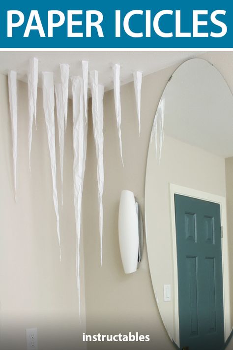 Paper Icicles, Winter Wonderland-party, Frozen Bedroom, Cute Frozen, Frozen Room, Snow Travel, Cold Christmas, Winter Wonderland Decorations, Movie Themed Party