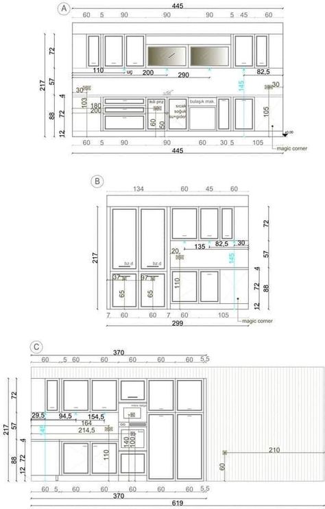 Kitchen Elevation With Dimensions, Kitchen Details Drawing, Kitchen Elevation Drawing, Kitchen Elevation, Best Flooring For Kitchen, Best Kitchen Layout, Kitchen Cabinets Elevation, Kitchen Projects Design, Kitchen Floor Plan