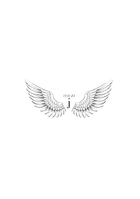 Tattoo For Nan, Fine Line Angel Wing Tattoo, One Line Wings Tattoo, Line Work Angel Wings, Nan Tattoo, Minimal Tattoos, Cute Tats, Girly Tattoos, Elegant Tattoos