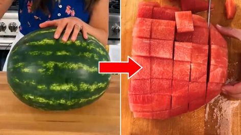 Don't know how to cut a watermelon? Here are easy and fast ways to cut a watermelon with or without the skin! Cut A Watermelon, Best Watermelon, Cut Up, The Skin, Get One, Watermelon, Fruit, Skin