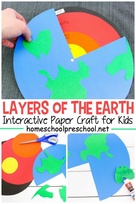 Explore the inside of the earth with this easy layers of the Earth preschool craft! It's perfect for Earth Day and your Earth science activities. Earth Preschool, Earth Science Projects, Earth Activities, Earth Science Activities, Layers Of The Earth, Earth Science Lessons, Earth Craft, Kid Science, Preschool Craft