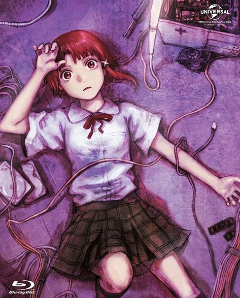 Serial Experiments Lain, Red, Hair, Anime, Art