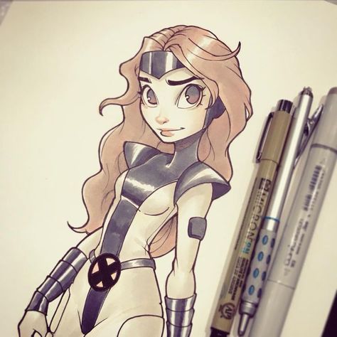 Chrissie Zullo, Marvel Universe Art, Disney Art Style, Marker Illustration, Drawing Machine, Fantasy Heroes, Animation Art Sketches, Digital Portrait Art, Superhero Characters