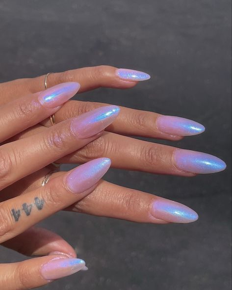 Moonstone Nails, Chrome Nail Colors, Purple Chrome Nails, Pink Chrome Nails, Milky Nails, Chrome Nails Designs, Lavender Nails, Nails Homecoming, Her Nails