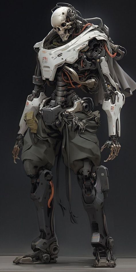 Ironbound Skeleton Mech Warrior, Zbrush Character, Cyborgs Art, Futuristic Robot, Cool Robots, Arte Robot, Arte Cyberpunk, Cyberpunk Character, Futuristic Art