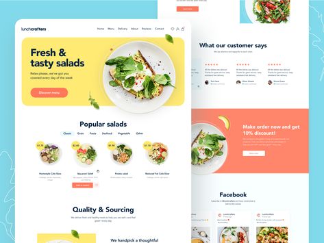 Lunchcrafters healthy food - Website Food Website Layout, Product Web Design, Food Delivery Website, Healthy Website, Food Website Design, Webpage Layout, Dessert Restaurant, Cafe Website, Digital Product Design