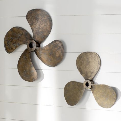 Propeller Decor, Modern Nautical Decor, Propeller Wall Decor, Propeller Wall, Dock House, Summer Wall Decor, Rustic Lake Houses, Deco Marine, Nautical Bathroom Decor