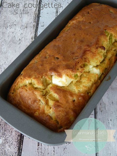 Cake courgette feta Cake Courgette Feta, Cake Courgette, Feta, Banana Bread, Bread, Dessert, Cake