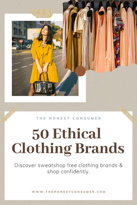 Ethical clothing can be tricky to find, but don’t worry! Here is a list of 50 ethical clothing brands and price guide! Find affordable sustainable clothing brands and high end eco-friendly brands. Fair trade fashion, sustainable style, and conscious consumerism are aspects of these brands. Use this  brand guide to easily shop your values and be part of the fashion revolution. #fairtrade #sustainablefashion #ethicalfashion #fairtradefashion #ecofashion #womensfashion #womensstyle #ethicalbrands High End Clothing Brands, Eco Friendly Clothing Brands, Conscious Consumerism, Ethical Living, Ethical Clothing Brands, Sustainable Brands, Fair Trade Clothing, Sustainable Clothing Brands, Ethical Shopping